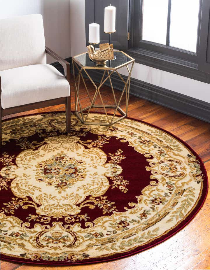 Red 6' x 6' Chateau Round Rug | Rugs.com