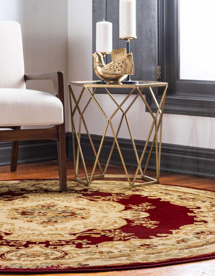 Red 6' x 6' Chateau Round Rug | Rugs.com