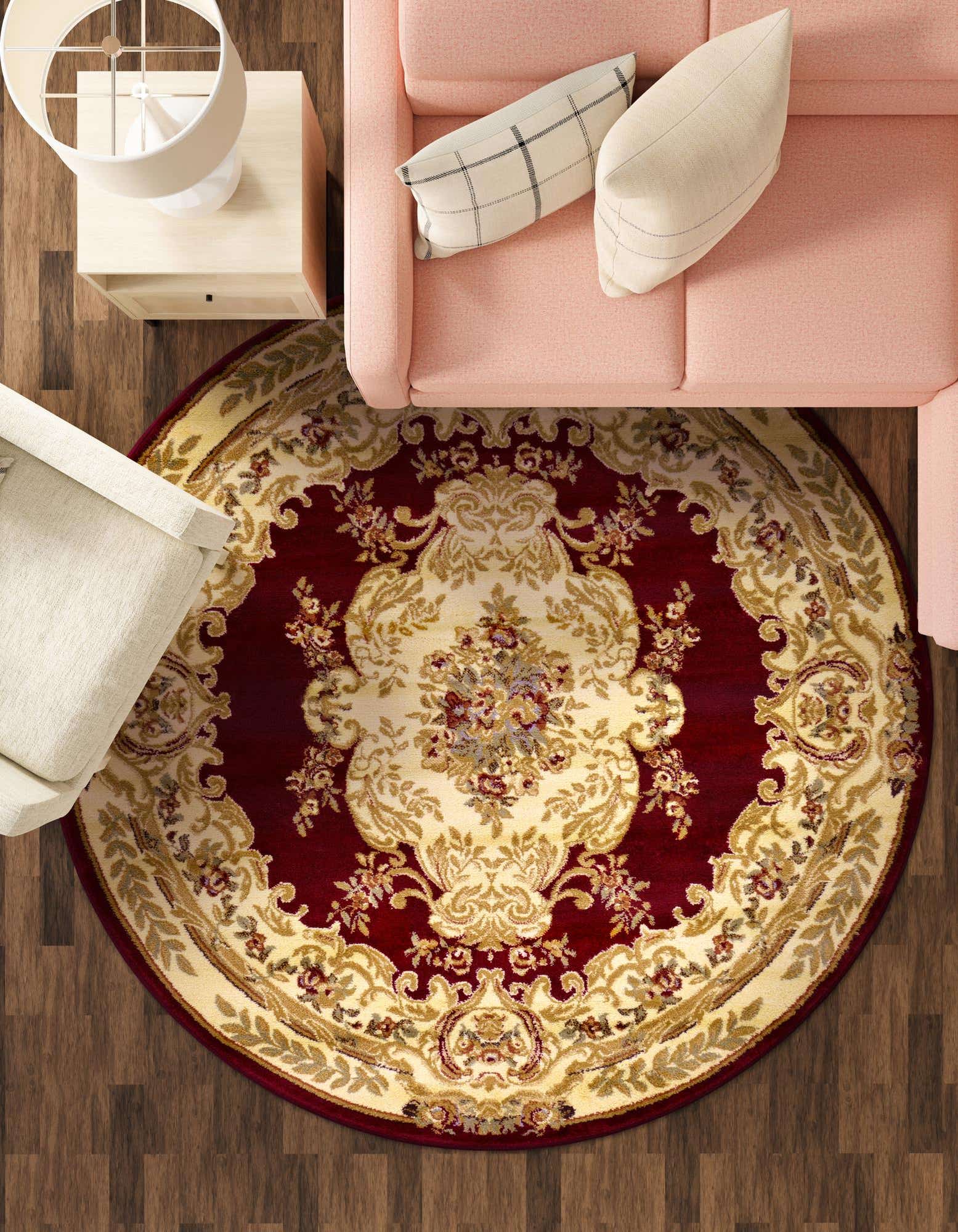 Red 6' x 6' Chateau Round Rug | Rugs.com