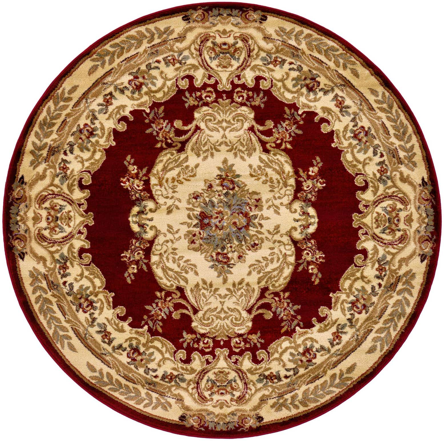 Red 6' x 6' Chateau Round Rug | Rugs.com