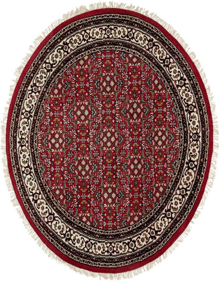  7' 7 x 7' 7  Hand Knotted Farahan Wool Round Rug
