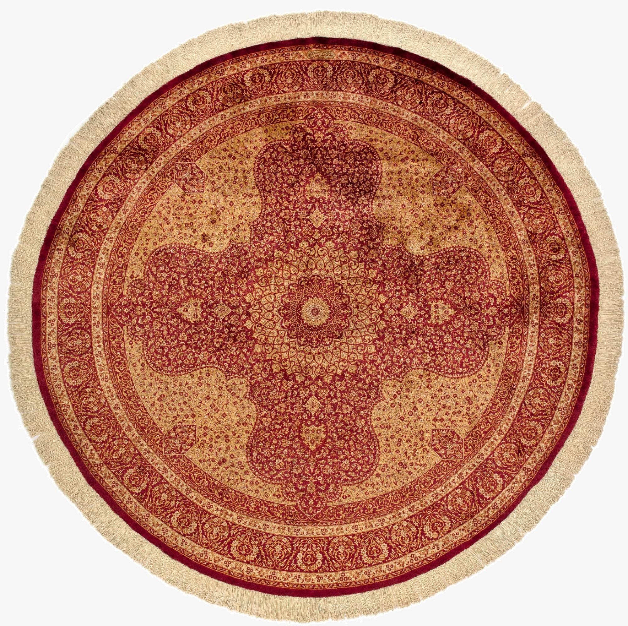  6' 7 x 6' 7 Ghom Silk Round Rug