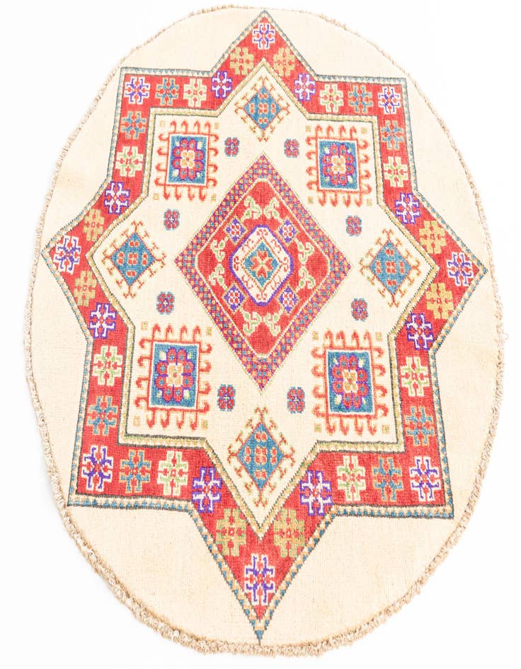 Detail image of  3' 3 x 3' 4  Hand Knotted Kazak Round Rug