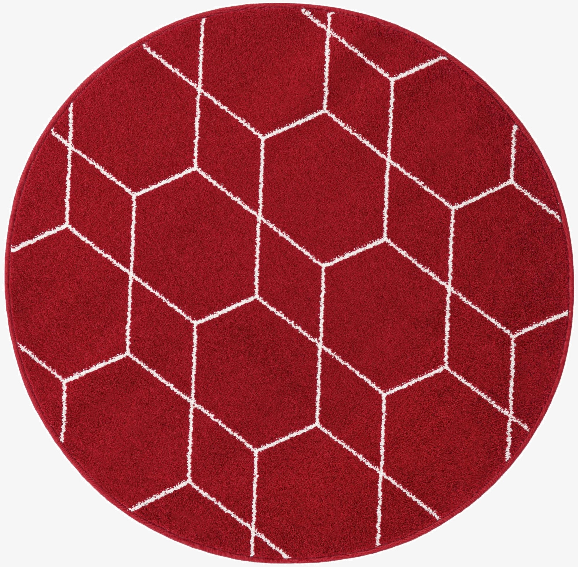  4' x 4' Lattice Frieze Round Rug