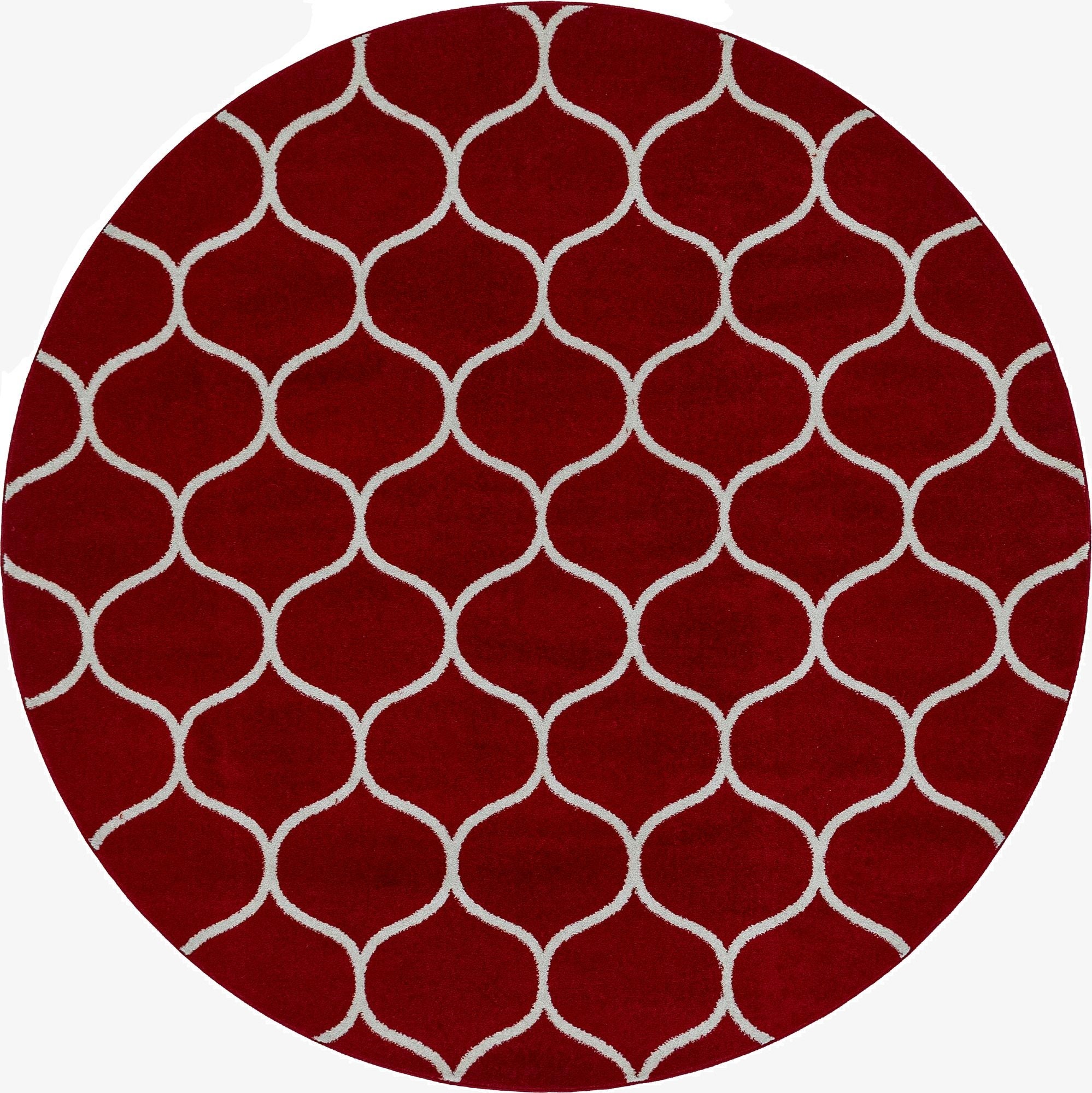  7' 10 x 7' 10 Lattice Frieze Round Rug