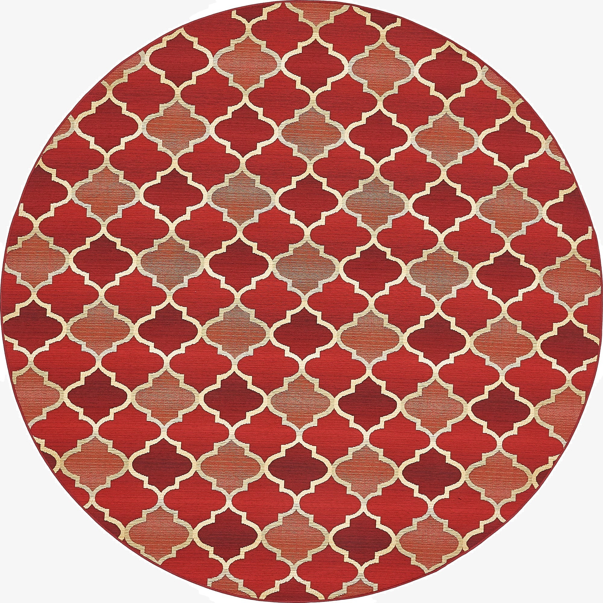  8' x 8'  Washable Lattice Indoor / Outdoor Round Rug