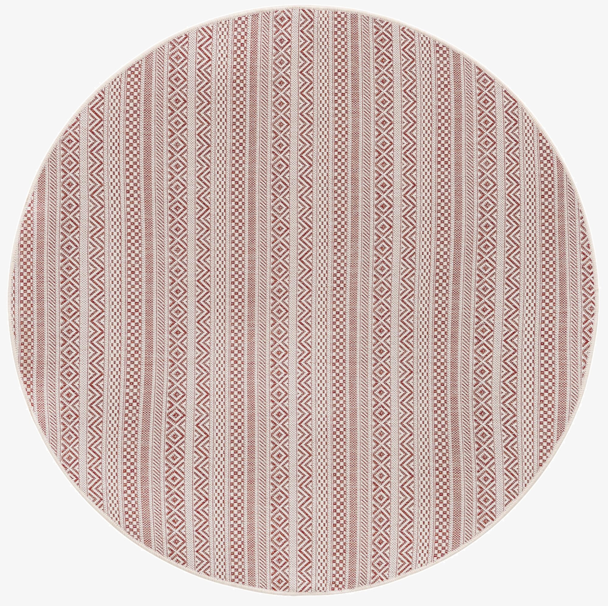  5' 3 x 5' 3  Washable Ribbon Indoor / Outdoor Round Rug