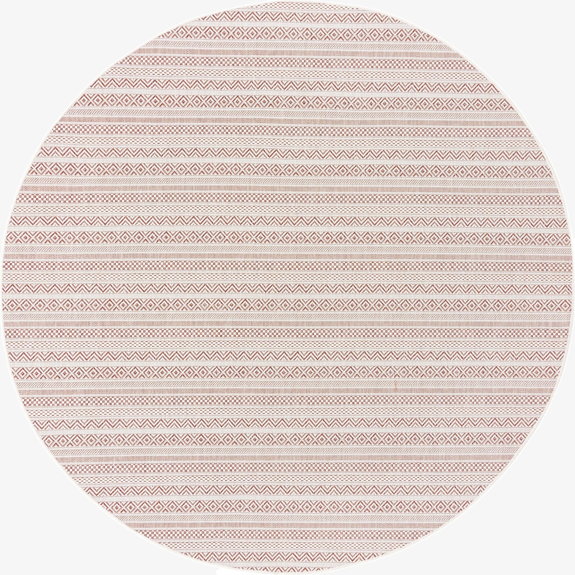  7' 10 x 7' 10  Washable Ribbon Indoor / Outdoor Round Rug