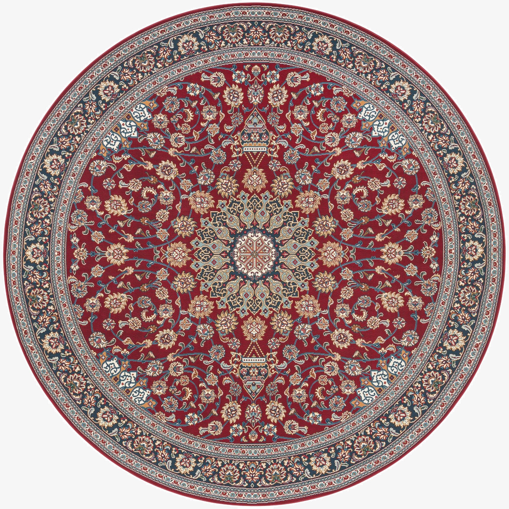  10' x 10'  Washable Traditional Indoor / Outdoor Round Rug