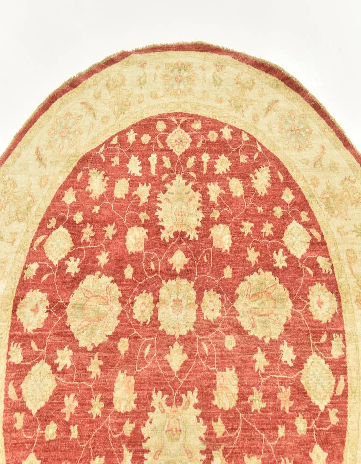 Detail image of  6' 6 x 6' 7  Hand Knotted Peshawar Ziegler Round Rug