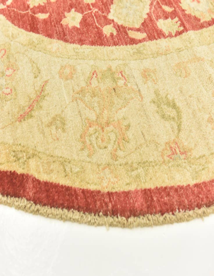 Detail image of  6' 6 x 6' 7  Hand Knotted Peshawar Ziegler Round Rug