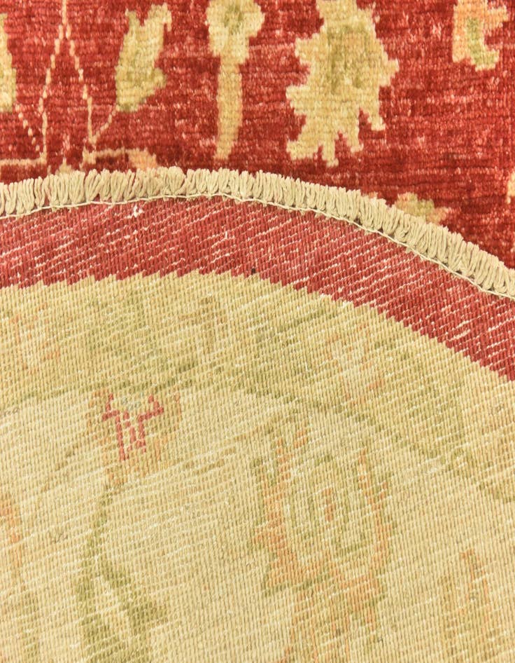 Detail image of  6' 6 x 6' 7  Hand Knotted Peshawar Ziegler Round Rug