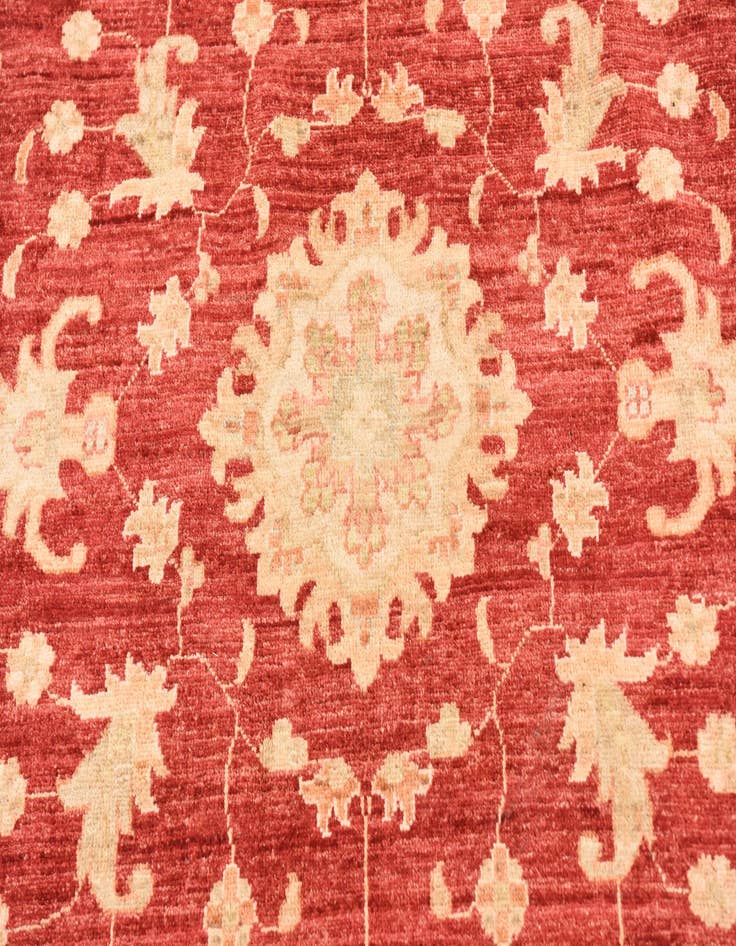 Detail image of  6' 6 x 6' 7  Hand Knotted Peshawar Ziegler Round Rug