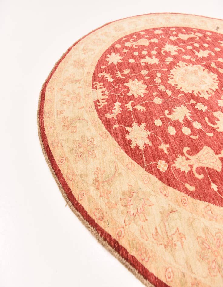 Detail image of  6' 6 x 6' 7  Hand Knotted Peshawar Ziegler Round Rug