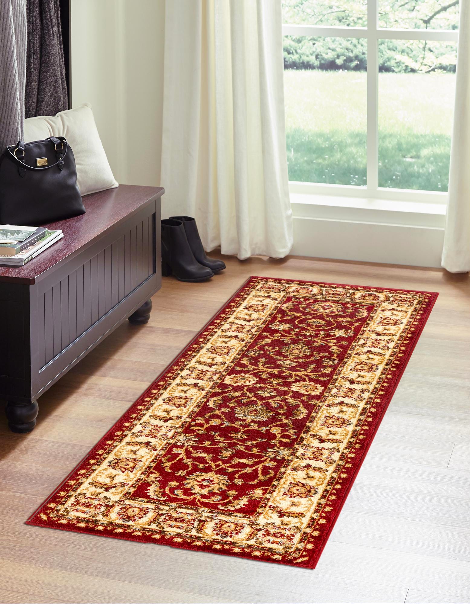 Red 2' 7 x 10' Aditi Runner Rug | Rugs.com