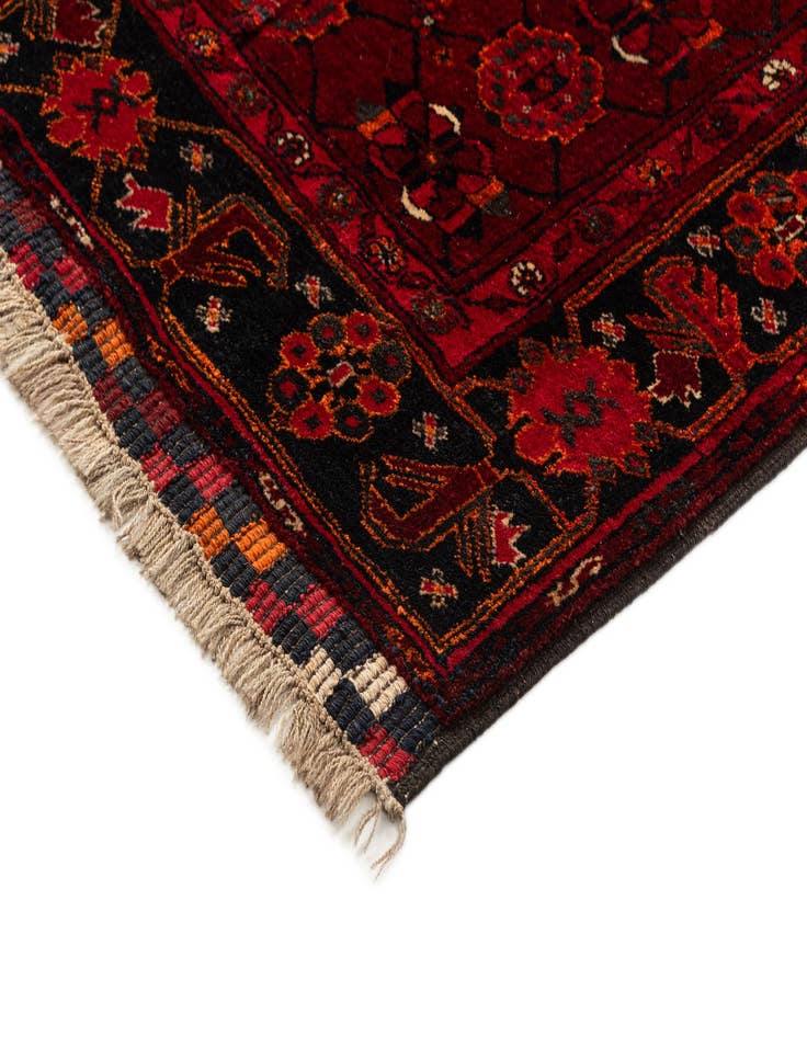 Detail image of  3' 4 x 6' 10  Hand Knotted Afghan Akhche Wool Runner Rug