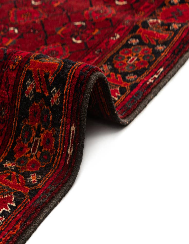 Detail image of  3' 4 x 6' 10  Hand Knotted Afghan Akhche Wool Runner Rug