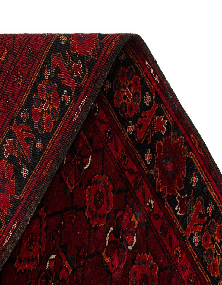 Detail image of  3' 4 x 6' 10  Hand Knotted Afghan Akhche Wool Runner Rug