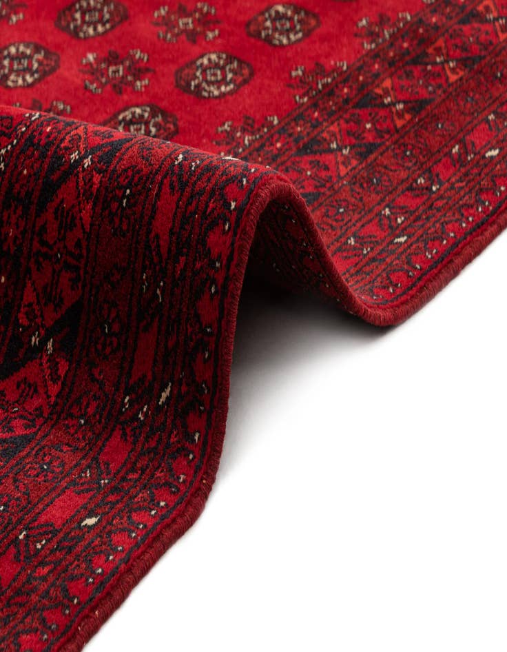 Detail image of  3' 3 x 6' 10  Hand Knotted Afghan Akhche Wool Runner Rug