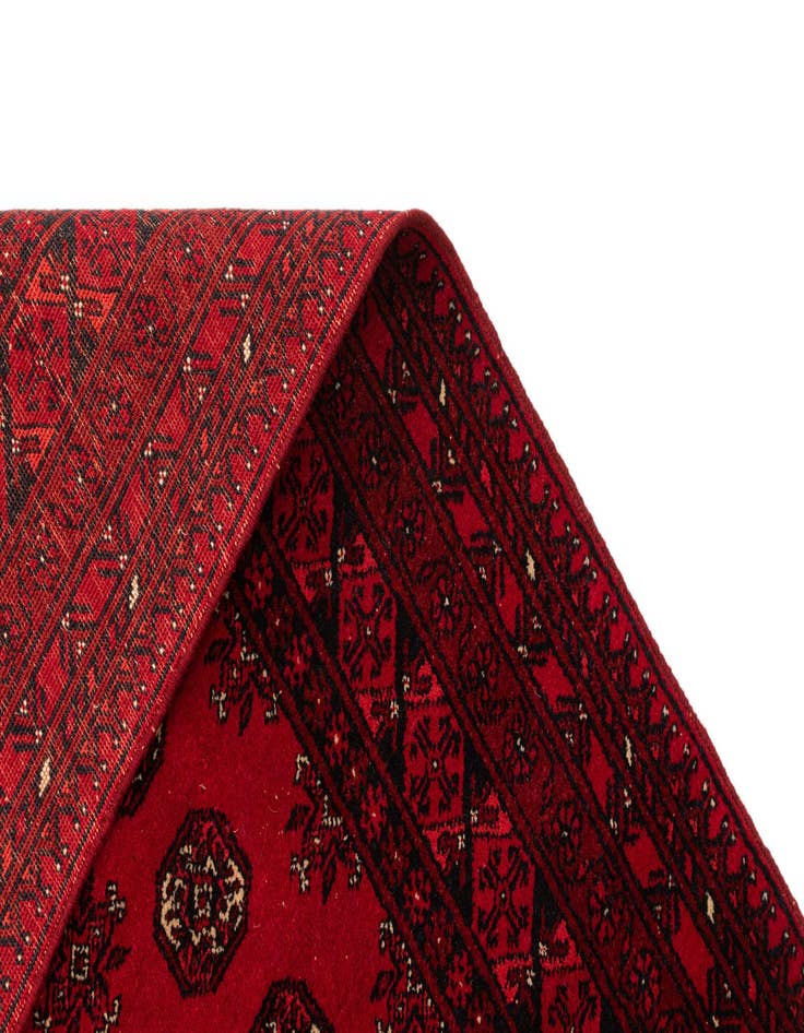 Detail image of  3' 3 x 6' 10  Hand Knotted Afghan Akhche Wool Runner Rug