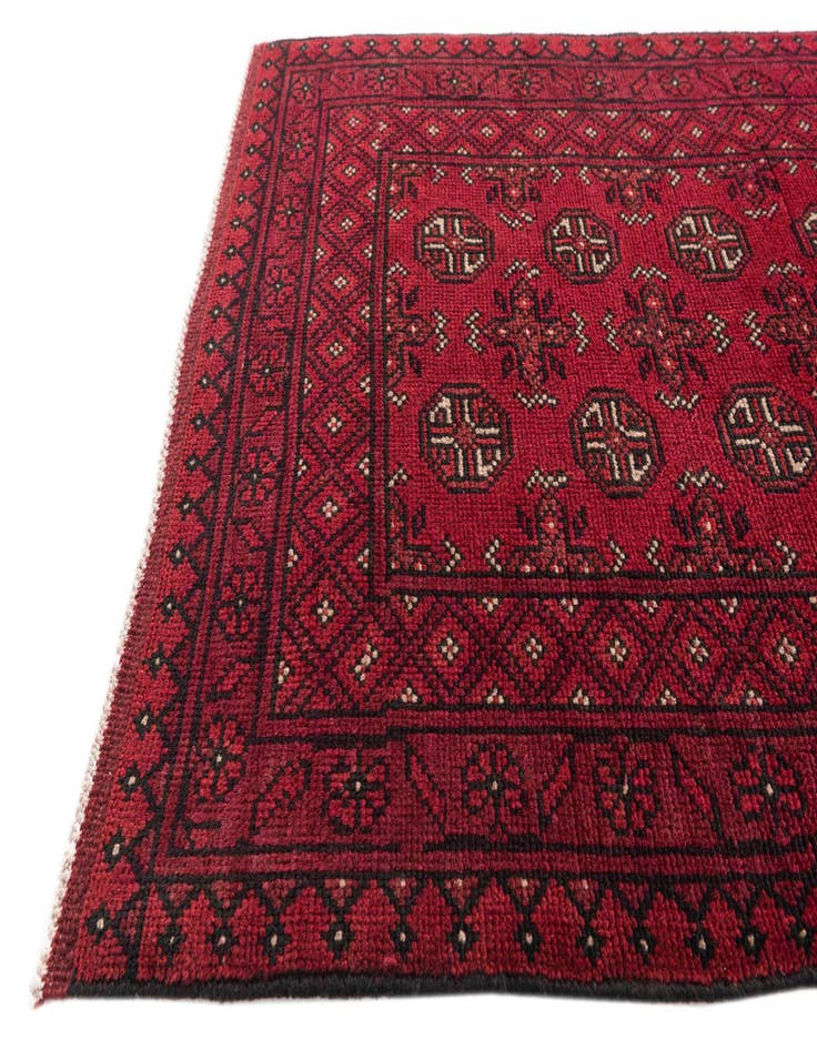 Detail image of 2' 9 x 15' 8 Hand Knotted Afghan Akhche Wool Runner Rug