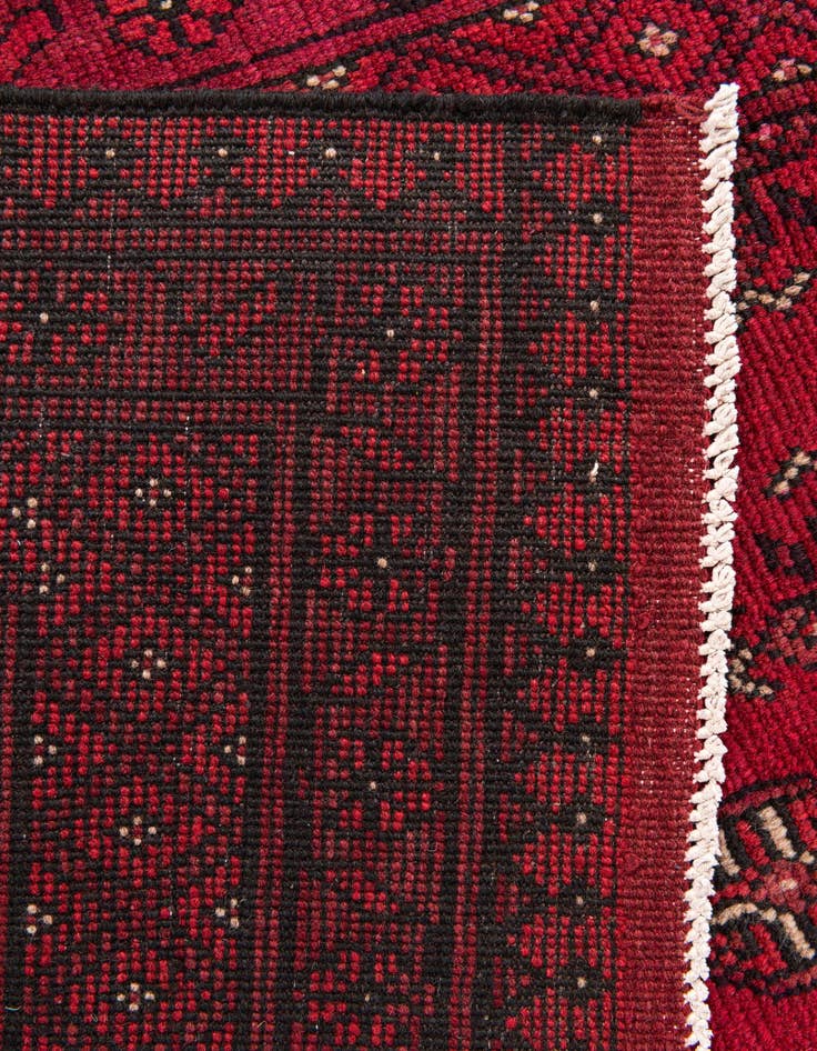Detail image of 2' 9 x 15' 8 Hand Knotted Afghan Akhche Wool Runner Rug