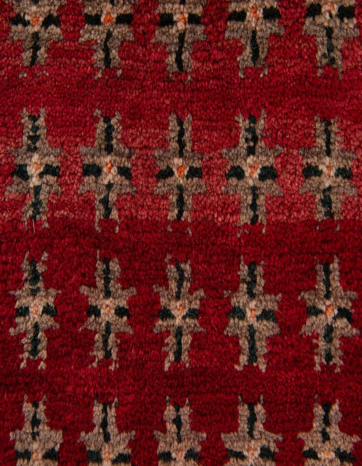 Detail image of  3' 10 x 7' 2  Hand Knotted Afghan Akhche Wool Runner Rug