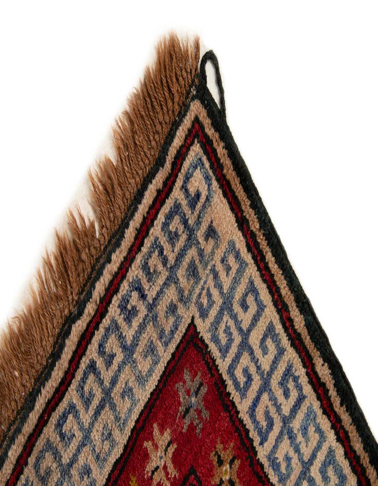 Detail image of  3' 10 x 7' 2  Hand Knotted Afghan Akhche Wool Runner Rug