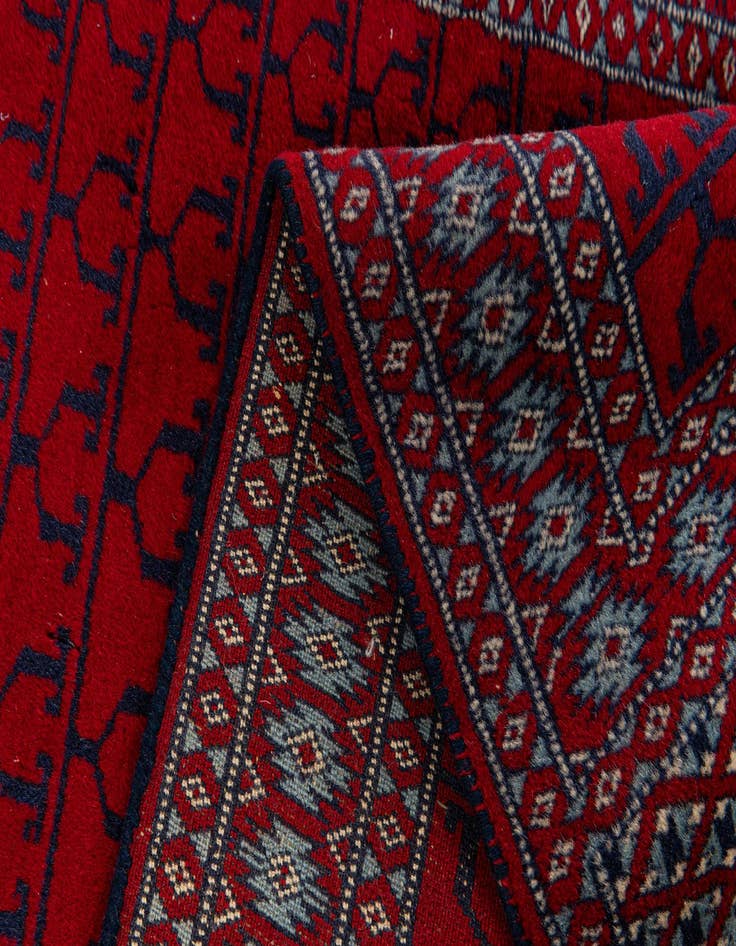 Detail image of  2' x 3' 10  Hand Knotted Afghan Akhche Wool Runner Rug