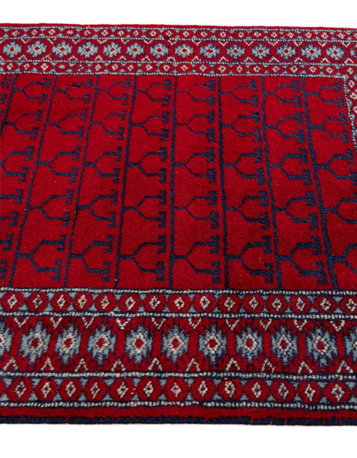 Detail image of  2' x 3' 10  Hand Knotted Afghan Akhche Wool Runner Rug