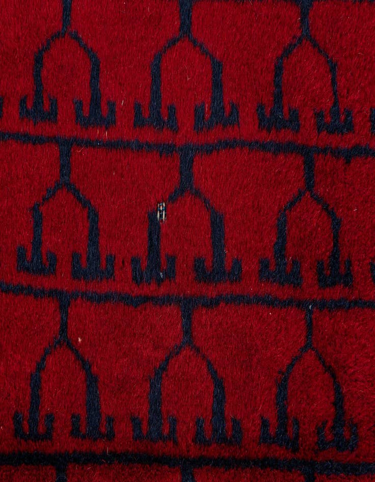 Detail image of  2' x 3' 10  Hand Knotted Afghan Akhche Wool Runner Rug