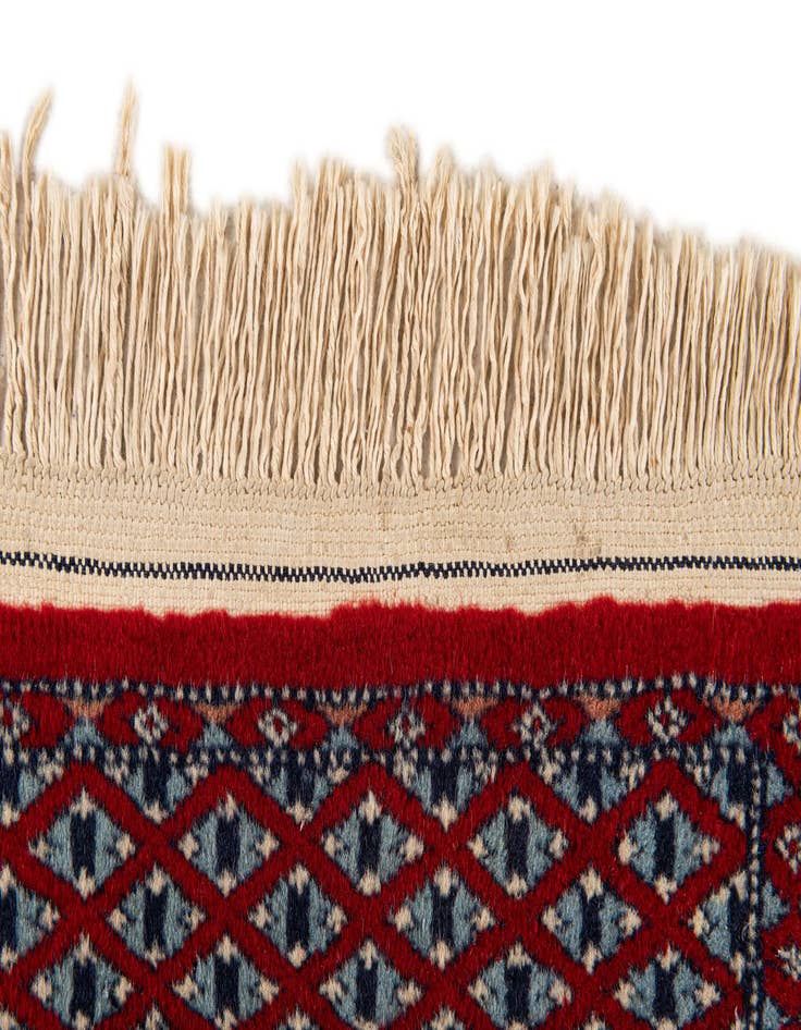 Detail image of  2' x 3' 10  Hand Knotted Afghan Akhche Wool Runner Rug