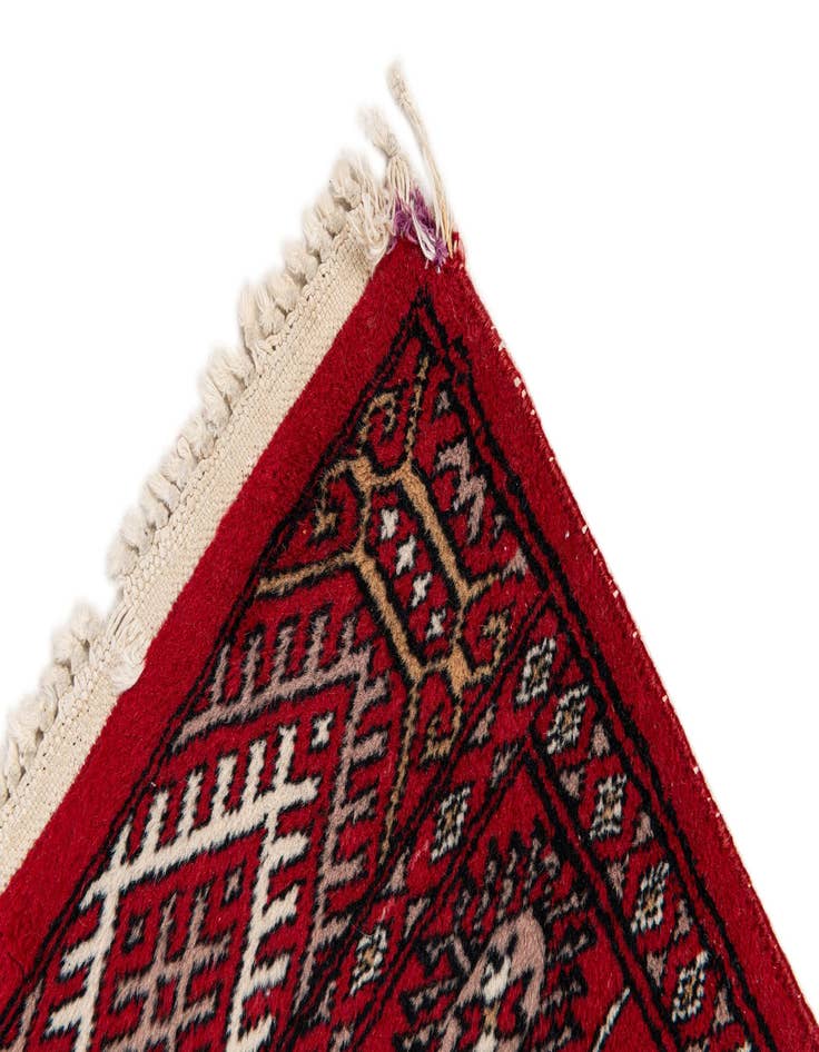 Detail image of  2' 3 x 4' 7  Hand Knotted Afghan Akhche Wool Runner Rug