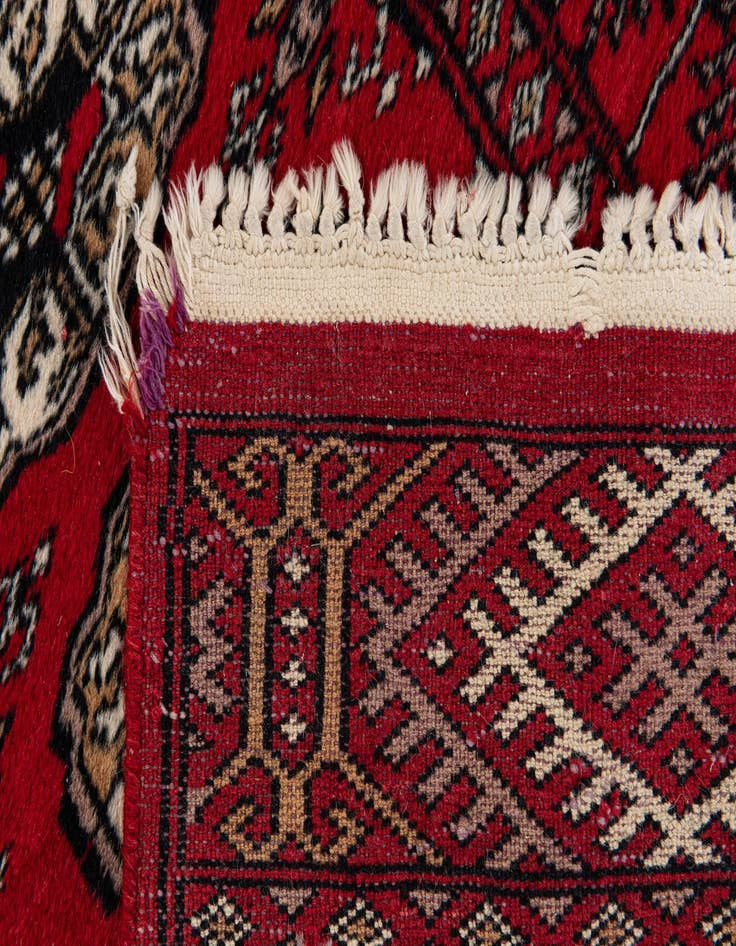 Detail image of  2' 3 x 4' 7  Hand Knotted Afghan Akhche Wool Runner Rug