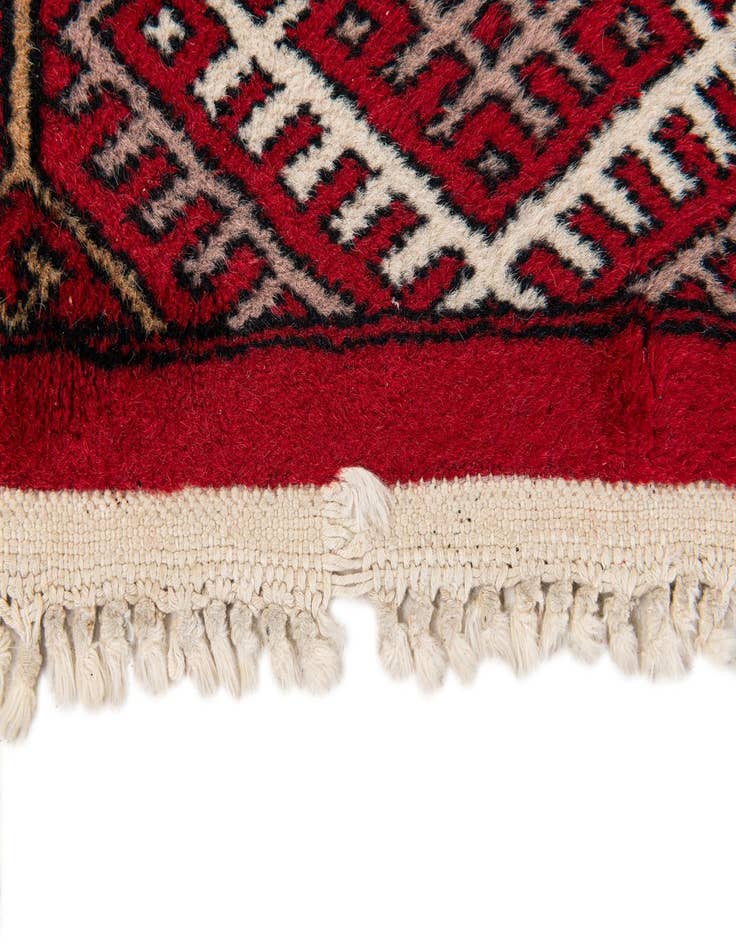 Detail image of  2' 3 x 4' 7  Hand Knotted Afghan Akhche Wool Runner Rug