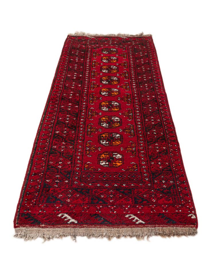 Detail image of  1' 10 x 4' 7  Hand Knotted Afghan Akhche Wool Runner Rug