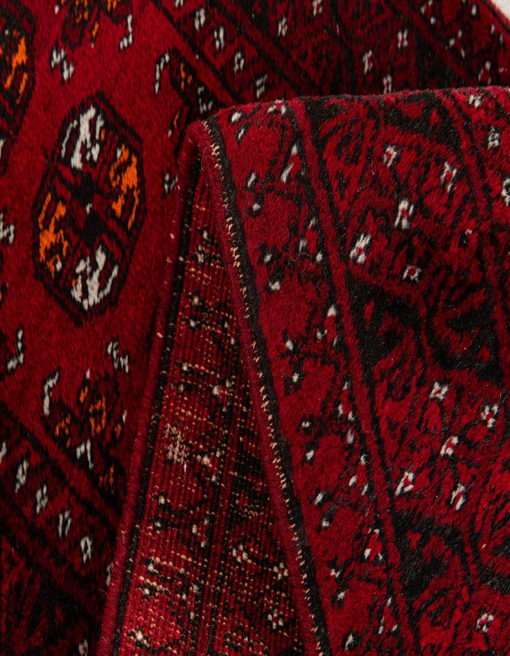 Detail image of  1' 10 x 4' 7  Hand Knotted Afghan Akhche Wool Runner Rug