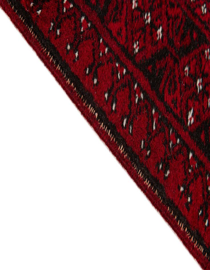 Detail image of  1' 10 x 4' 7  Hand Knotted Afghan Akhche Wool Runner Rug