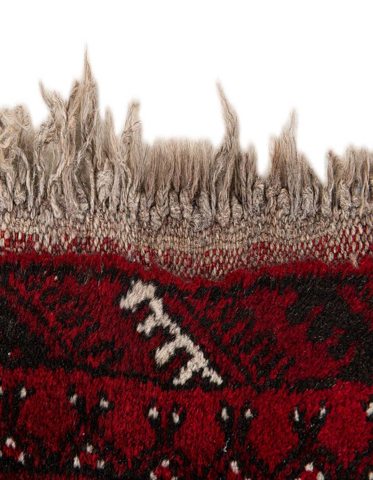 Detail image of  1' 10 x 4' 7  Hand Knotted Afghan Akhche Wool Runner Rug