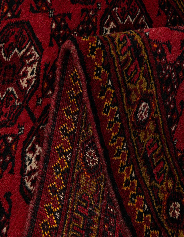 Detail image of  2' 10 x 5' 11  Hand Knotted Afghan Akhche Wool Runner Rug