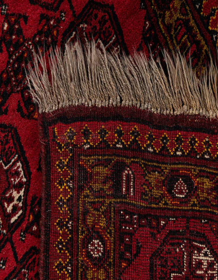 Detail image of  2' 10 x 5' 11  Hand Knotted Afghan Akhche Wool Runner Rug