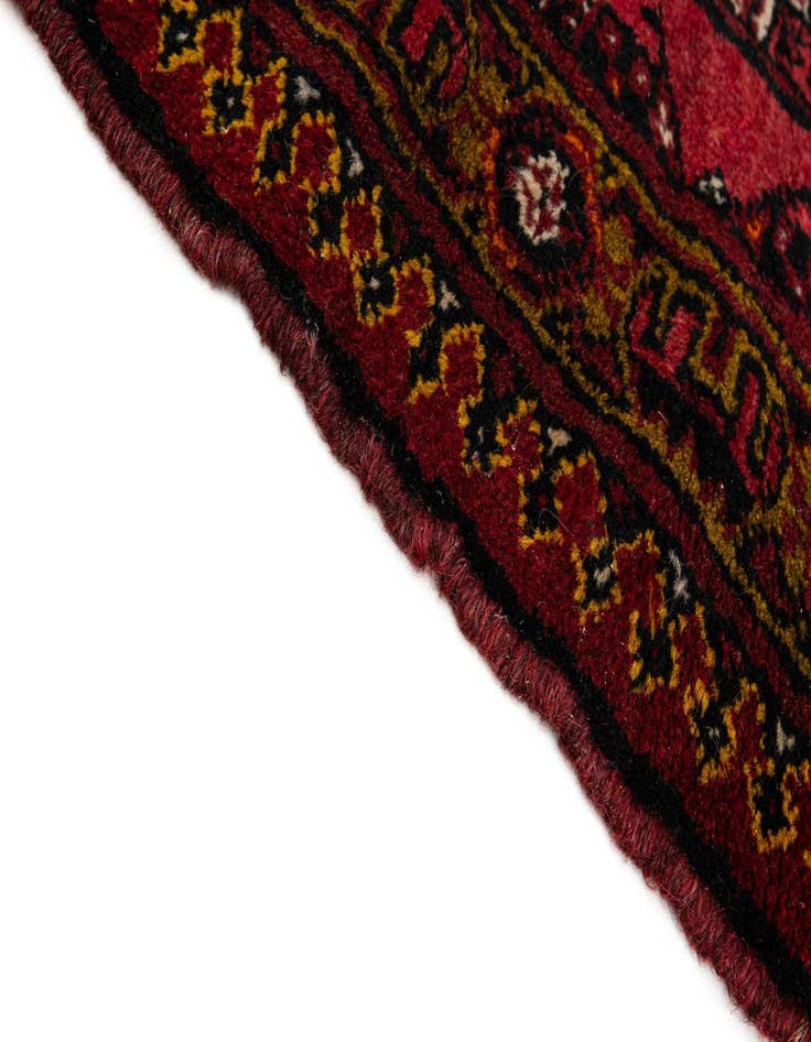 Detail image of  2' 10 x 5' 11  Hand Knotted Afghan Akhche Wool Runner Rug
