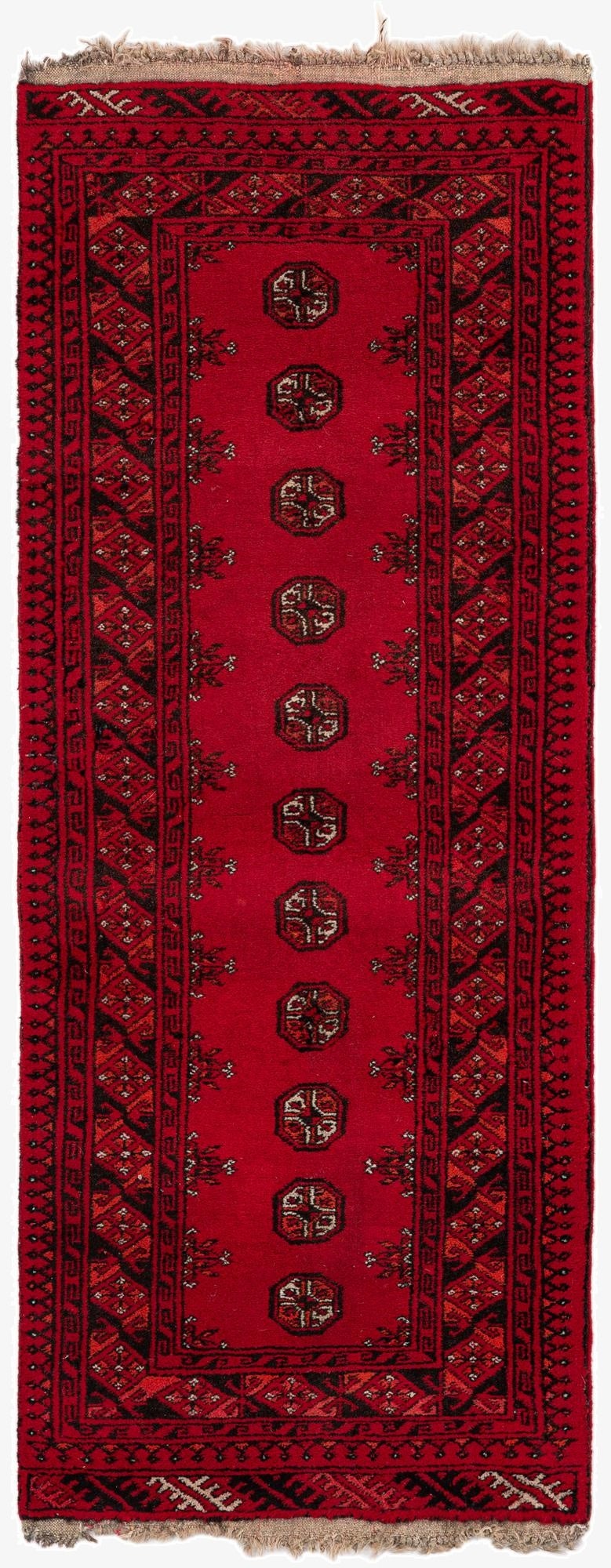  1' 9 x 4' 3  Hand Knotted Afghan Akhche Oriental Wool Runner Rug