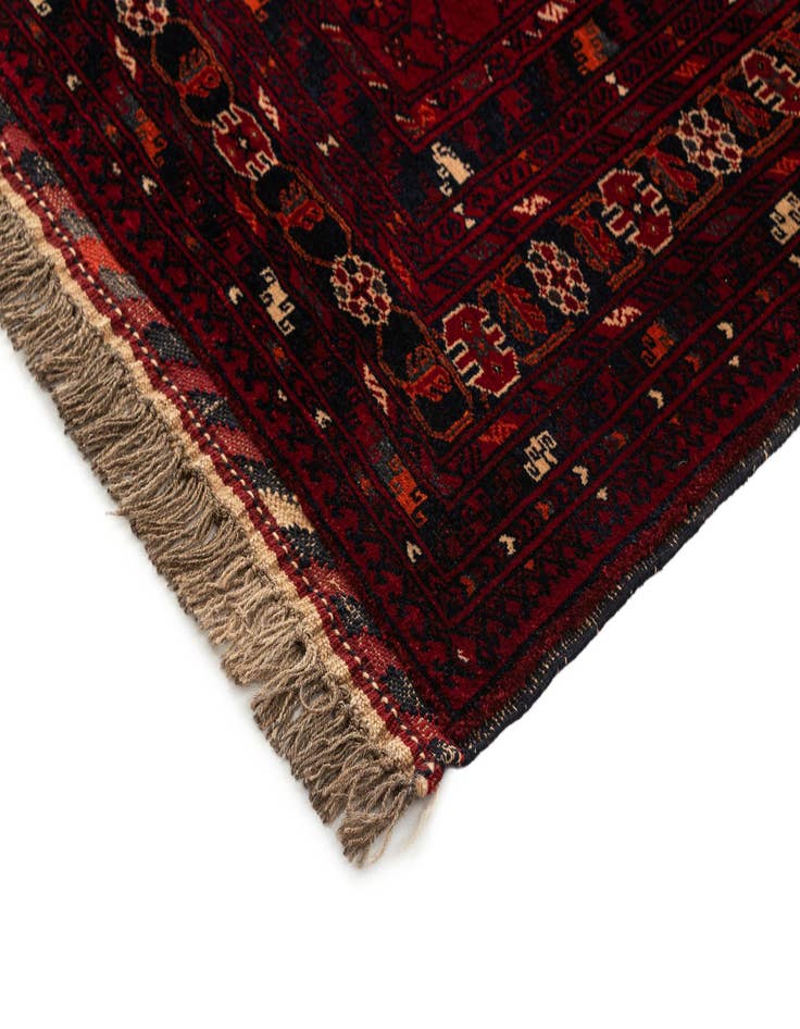 Detail image of  3' 6 x 7'  Hand Knotted Afghan Ersari Wool Runner Rug