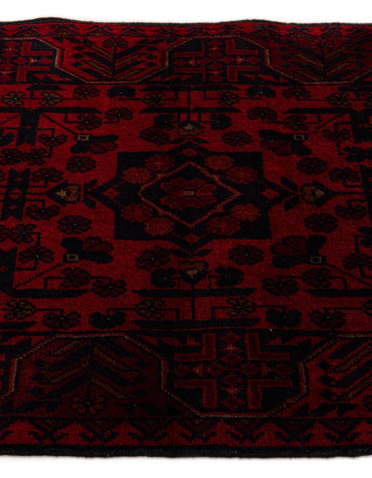 Detail image of  2' 9 x 6' 4  Hand Knotted Afghan Ersari Wool Runner Rug