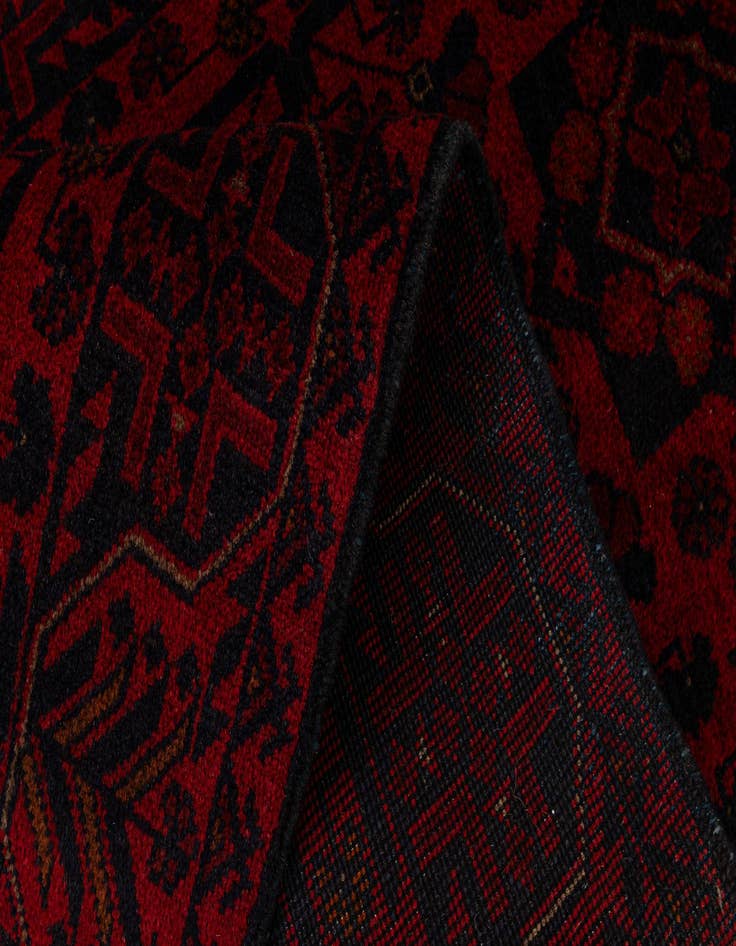 Detail image of  2' 9 x 6' 4  Hand Knotted Afghan Ersari Wool Runner Rug