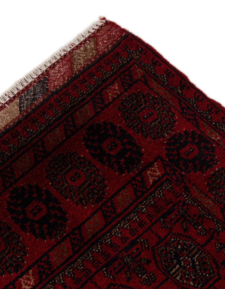 Detail image of  2' 9 x 6' 6  Hand Knotted Afghan Ersari Wool Runner Rug