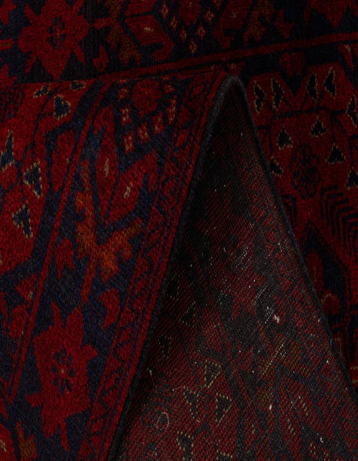 Detail image of  2' 8 x 11' 7  Hand Knotted Afghan Ersari Wool Runner Rug