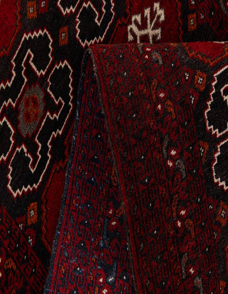 Detail image of  2' 7 x 10' 1  Hand Knotted Afghan Ersari Wool Runner Rug