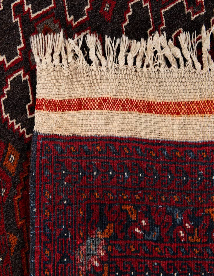 Detail image of  2' 7 x 10' 1  Hand Knotted Afghan Ersari Wool Runner Rug